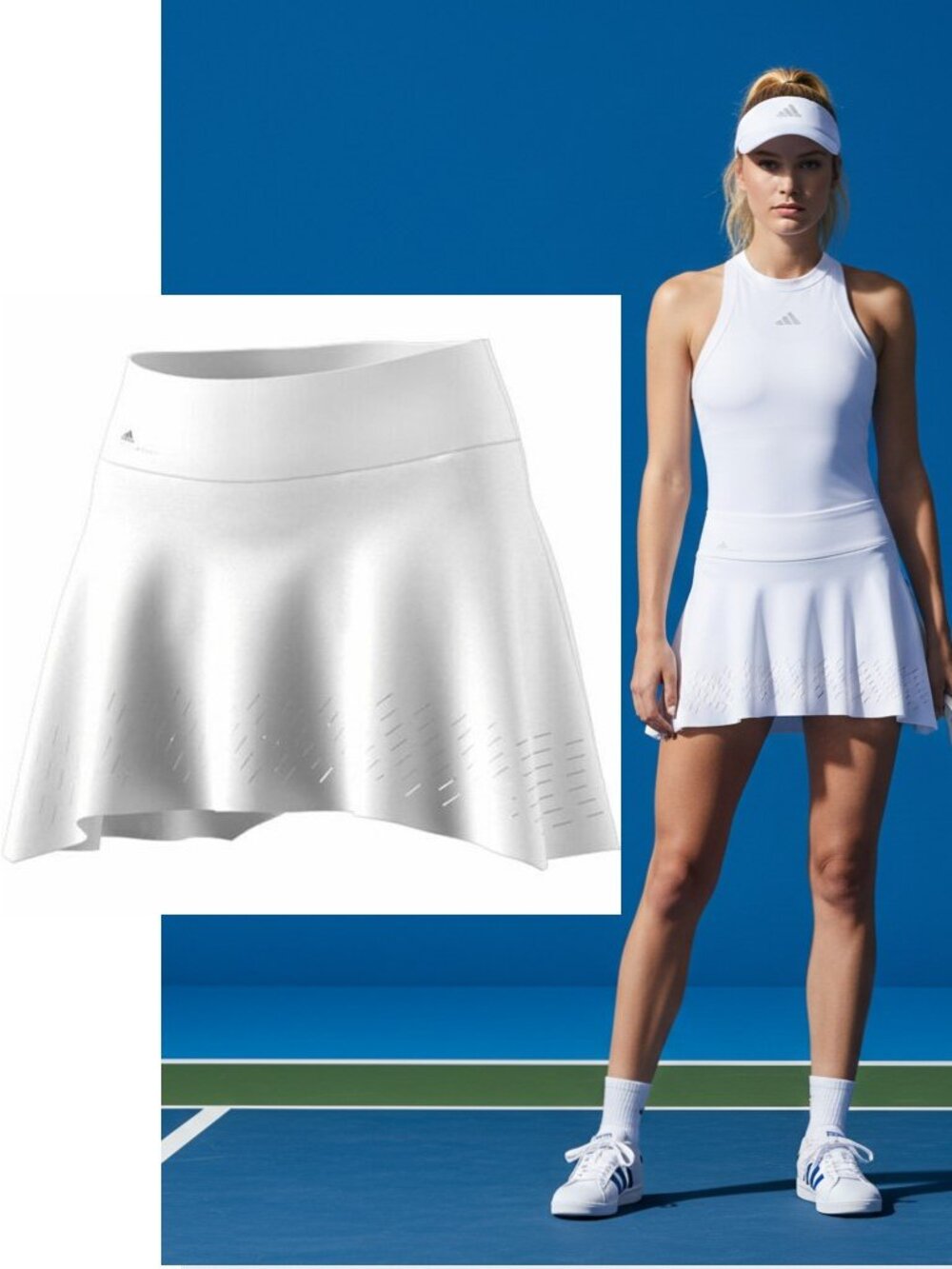 NWT Adidas Stella McCartney white Laser Tennis Skort Skirt Shorts XS